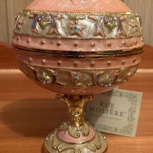Rue Moliere Jeweled enameled egg shape music box